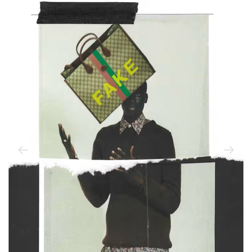 Gucci “Fake/Not” Print Cotton Jersey Sweatshirt 'Black' - Picture 6 of 11